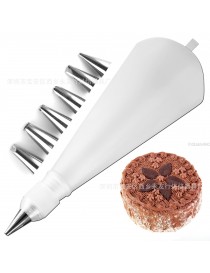 8 Douilles Patisserie et 1 Poches à Douille en Silicone Réutilisable, DIY Patisserie Accessoire Kit Professionnelle pour Décoration de Cupcake et Muffins Gâteaux Blanc